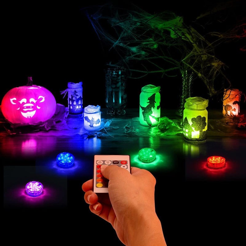Anziner 4Pack Submersible led Lights Waterproof Pool Lights Underwater with 16 Colors and Remote Control for Aquarium,Vase, Bath,Hot Tub, Halloween, Christmas,Swimming Pool and Party Decoration - Image 4